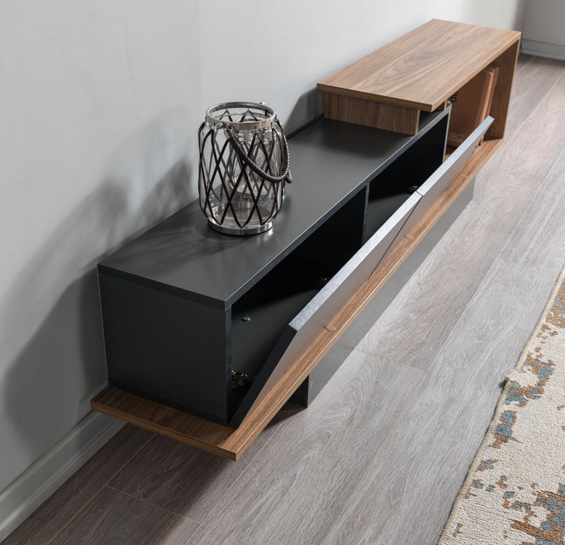 Home Canvas AshLine TV Unit with Wall Shelves | Modern TV Stand | Upto 75 inch TV - Image 5